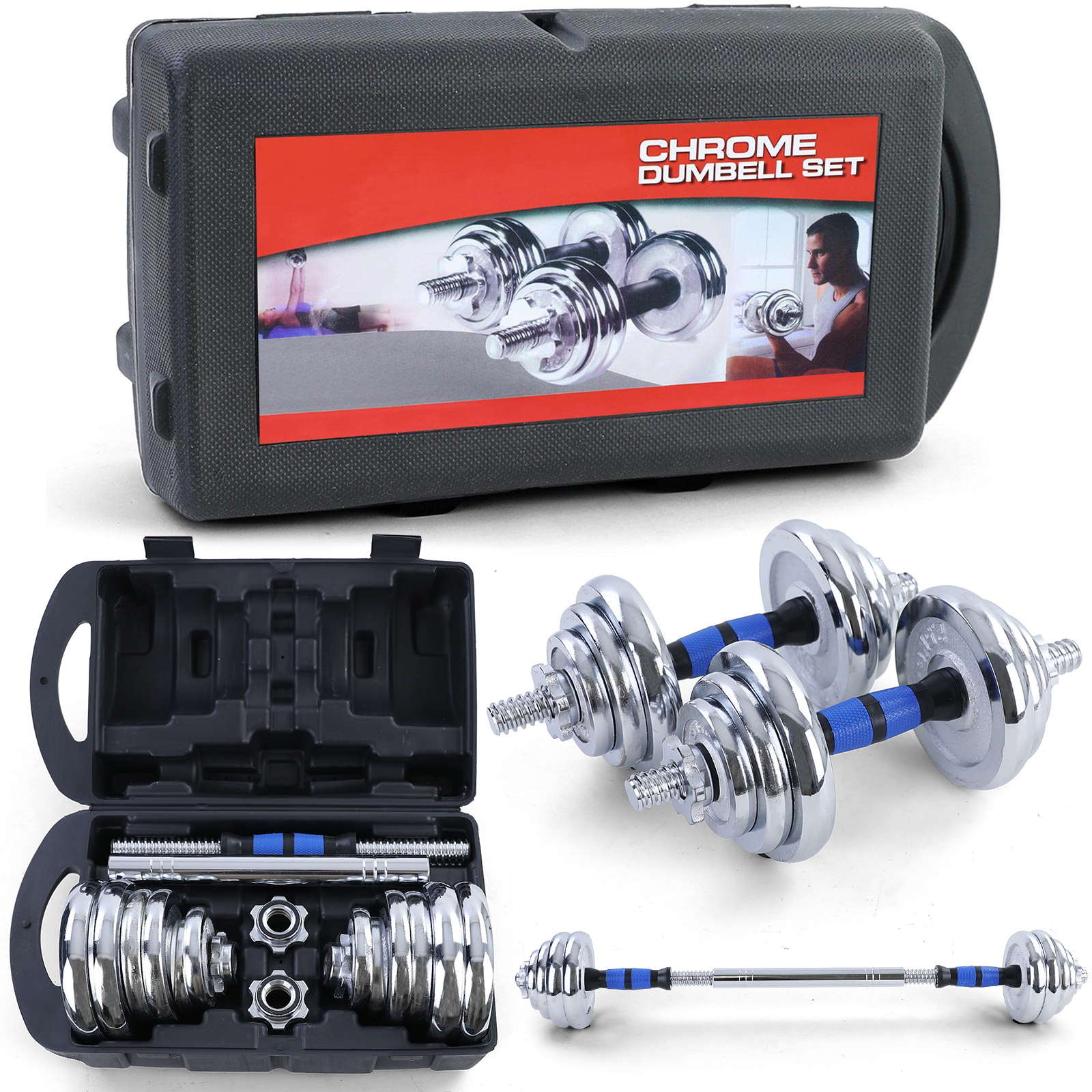 20 kg professionele dumbbell halterset chroom gietijzer voor fitness gym