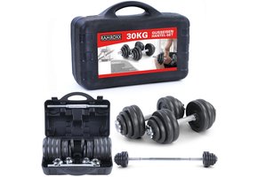 30 kg professionele dumbbell halterset zwart gietijzer