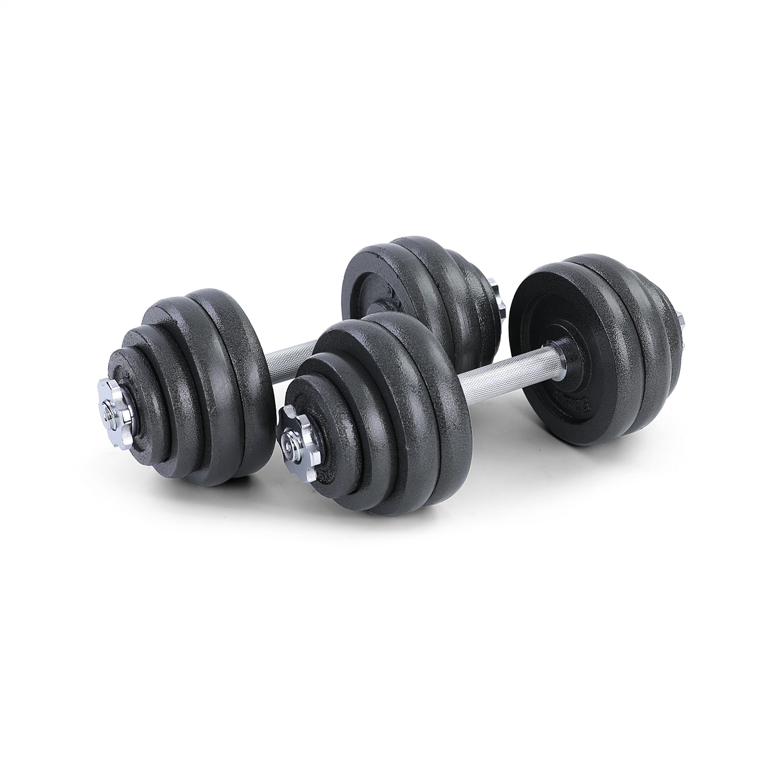 30 kg professionele dumbbell halterset zwart gietijzer