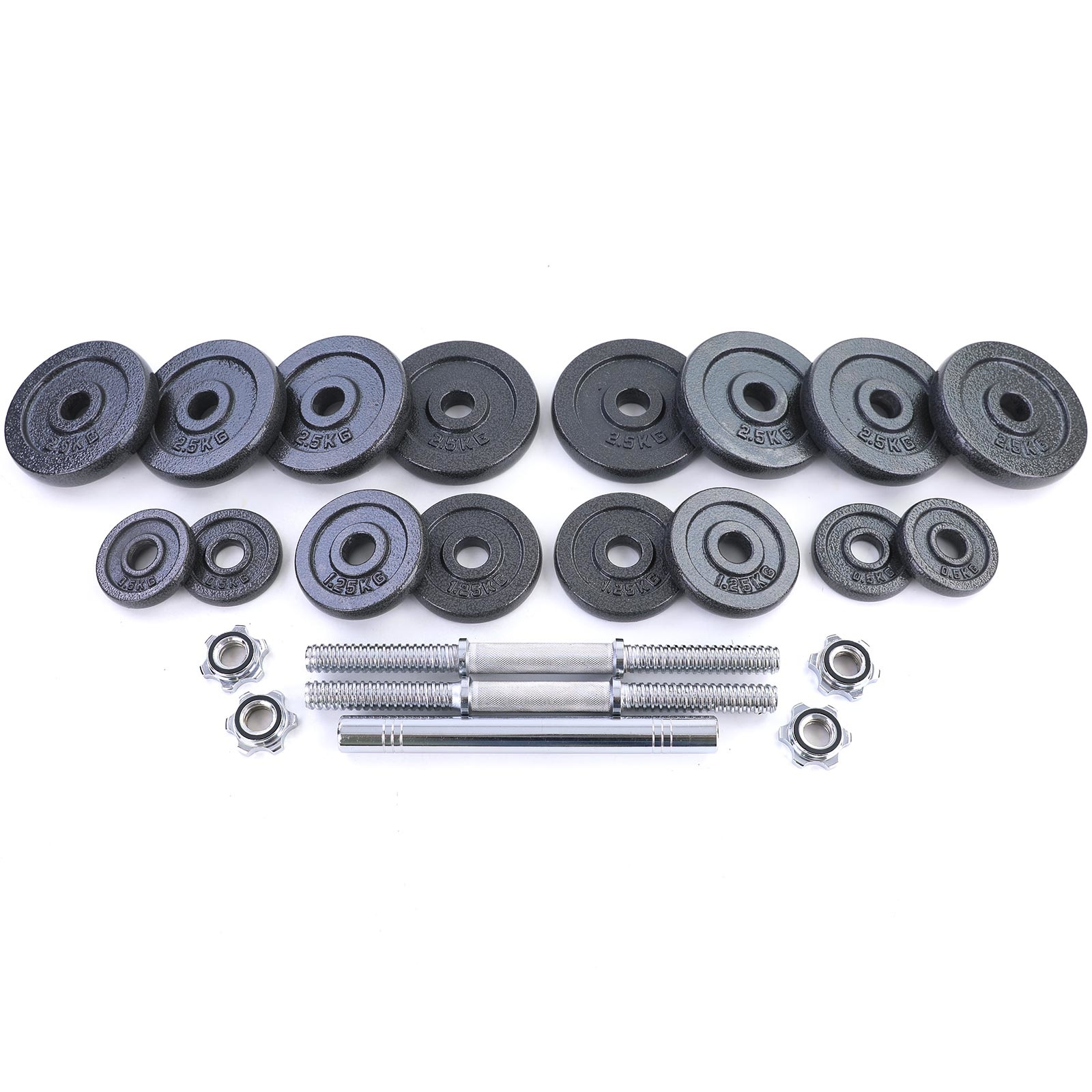 30 kg professionele dumbbell halterset zwart gietijzer