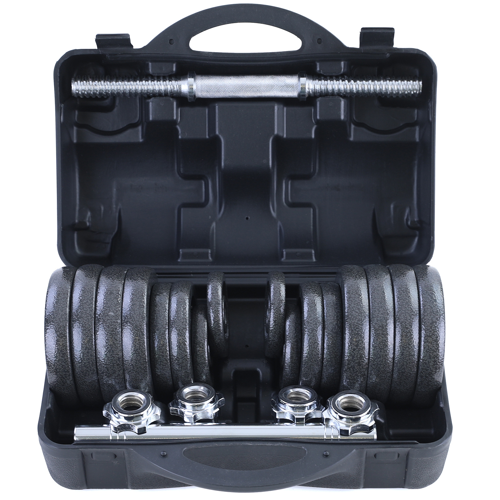 30 kg professionele dumbbell halterset zwart gietijzer