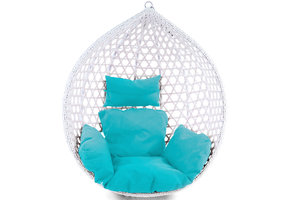 Kussen voor hangstoelmand incl. rugdeel 2-delige set style turquoise