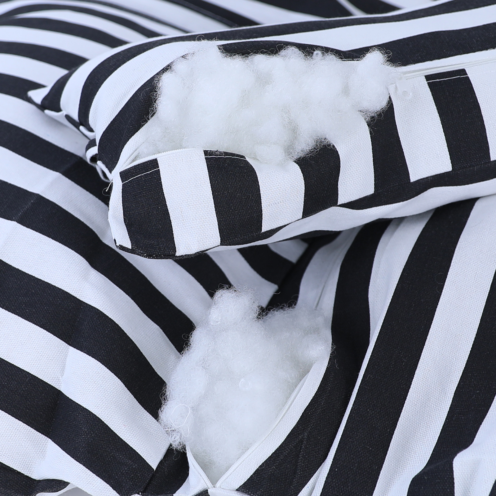 Kussen voor hangstoel incl. rugdeel 2-delig stijl zwart wit gestreept