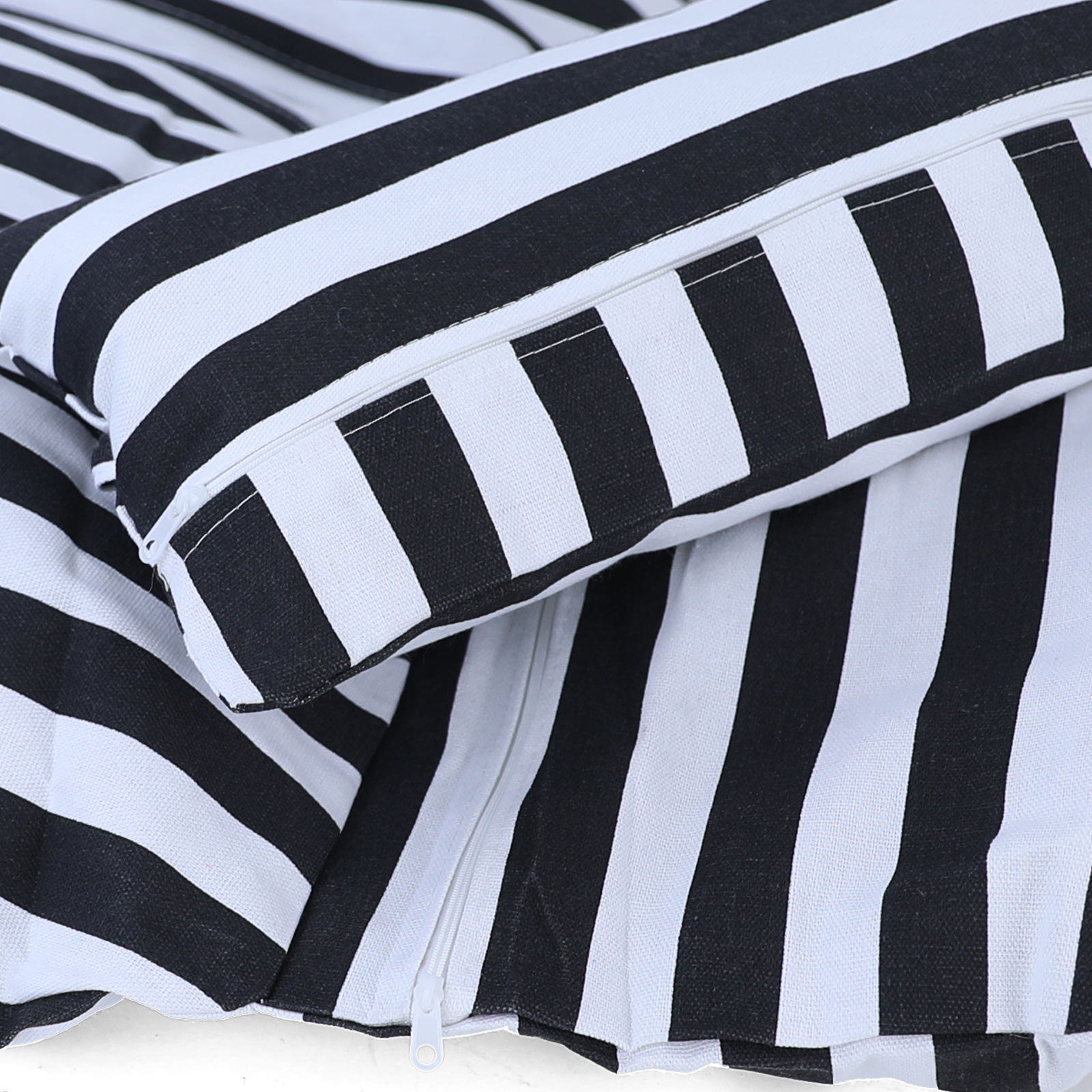 Kussen voor hangstoel incl. rugdeel 2-delig stijl zwart wit gestreept