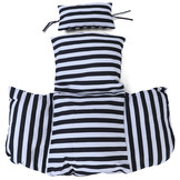 Kussen voor hangstoel incl. rugdeel 2-delig stijl zwart wit gestreept