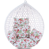 Kussen voor hangstoelmand incl. rugdeel 2-delige set bloemmotief