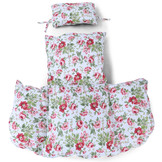 Kussen voor hangstoelmand incl. rugdeel 2-delige set bloemmotief