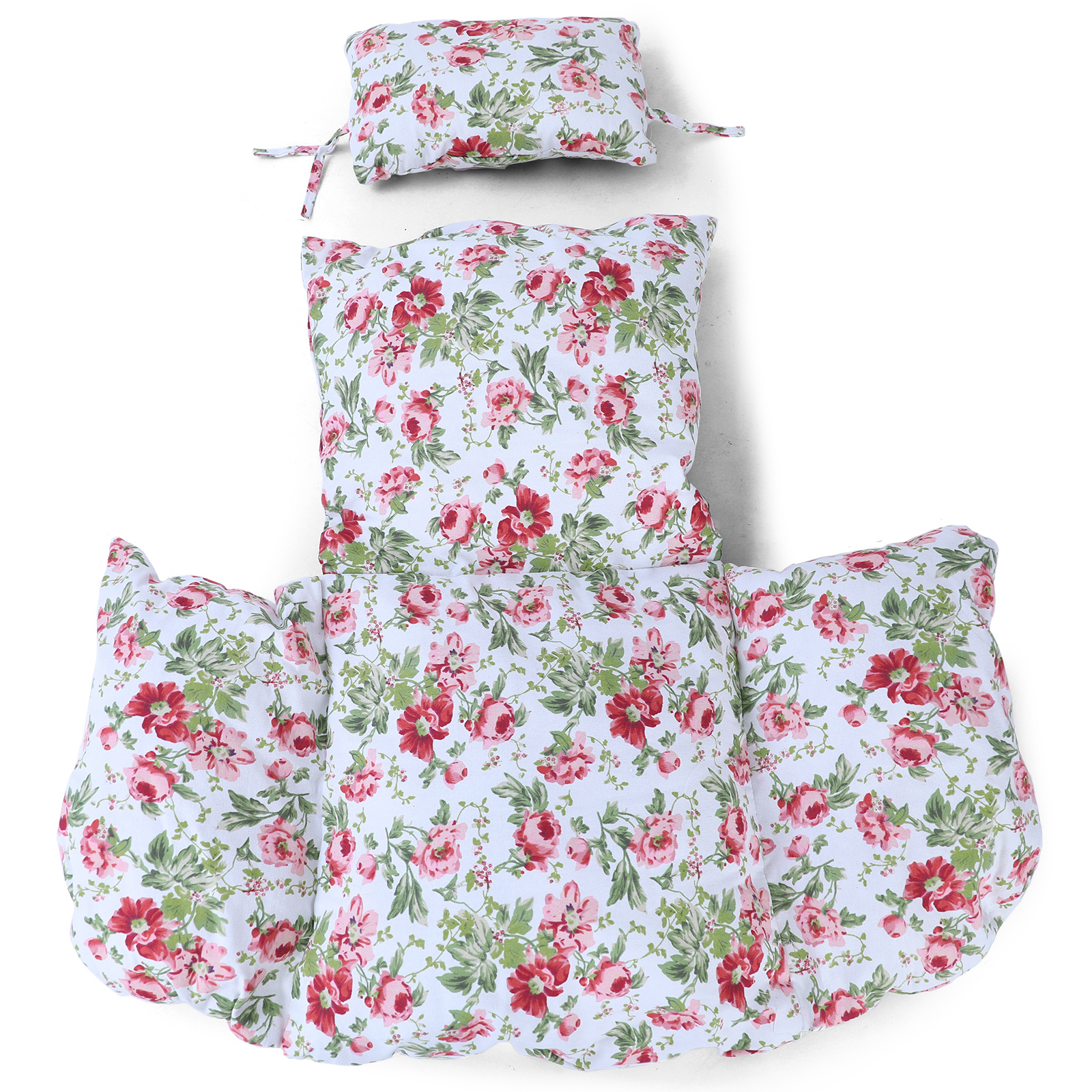 Kussen voor hangstoelmand incl. rugdeel 2-delige set bloemmotief