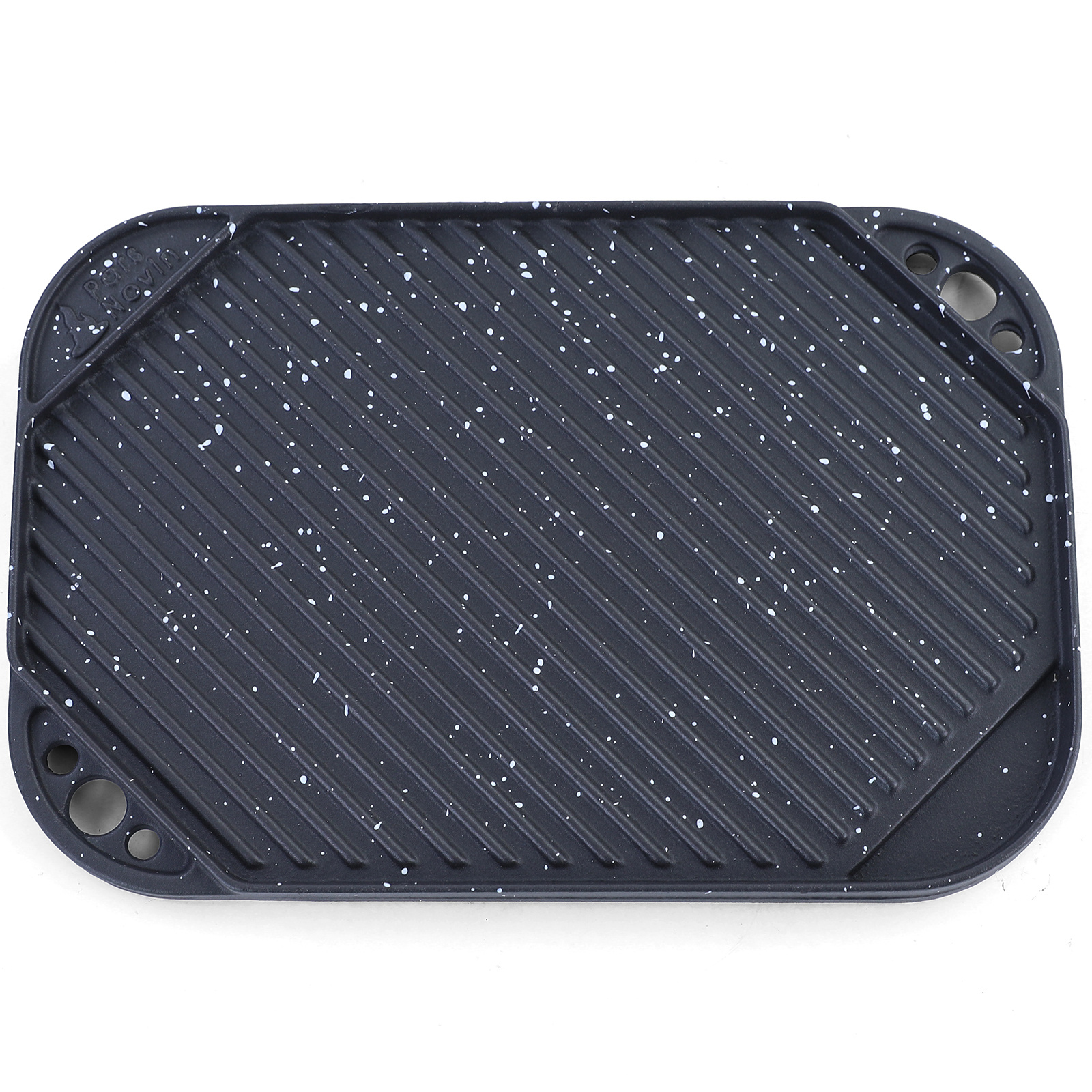 BBQ grill omkeerbare plaat gietijzer antiaanbaklaag universeel 30x20cm