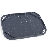 BBQ grill omkeerbare plaat gietijzer antiaanbaklaag universeel 30x20cm