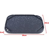 BBQ grill omkeerbare plaat gietijzer antiaanbaklaag universeel 30x20cm