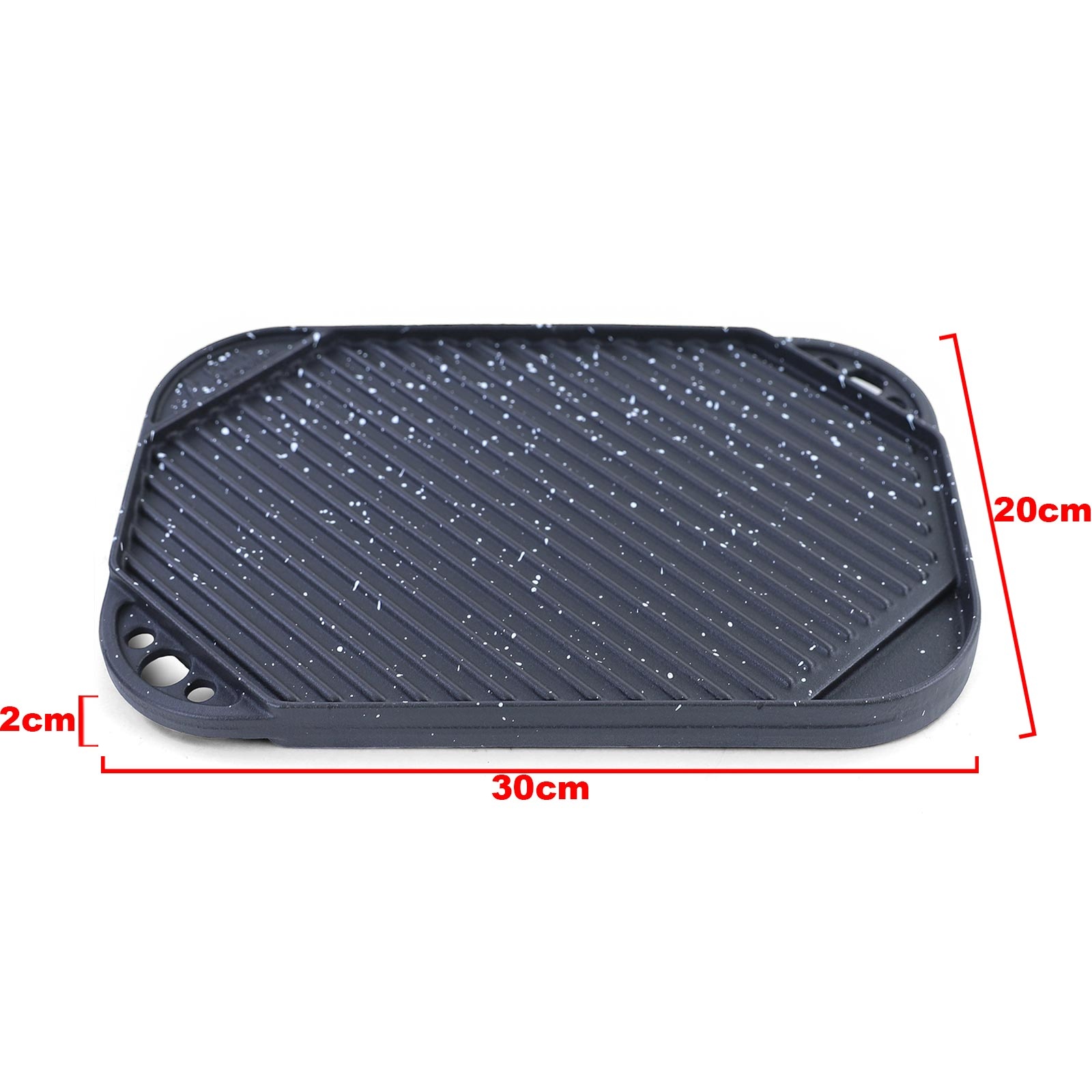 BBQ grill omkeerbare plaat gietijzer antiaanbaklaag universeel 30x20cm