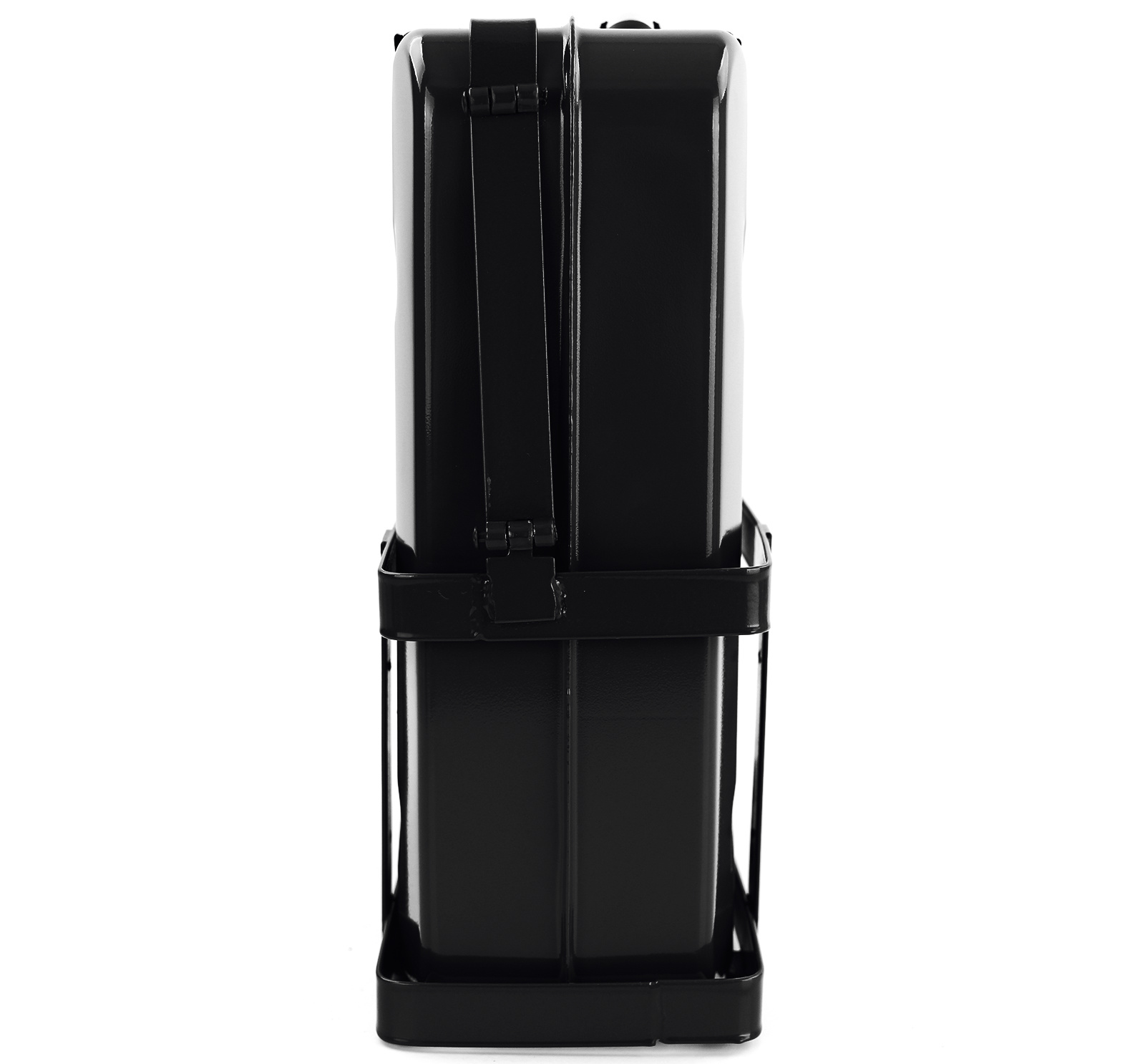20L metalen jerrycan benzine diesel reserve met vulhals + houder zwart