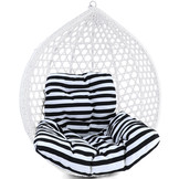 Kussen voor hangstoel incl. rugdeel 2-delig leuk zwart wit gestreept