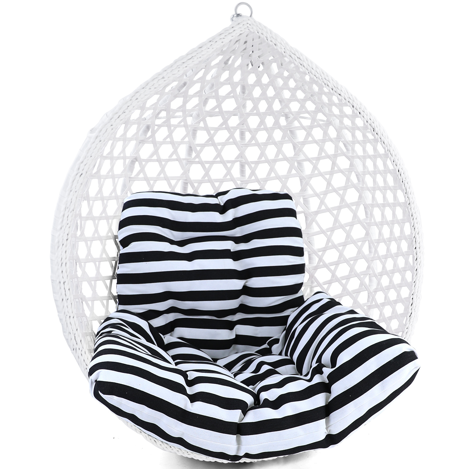 Kussen voor hangstoel incl. rugdeel 2-delig leuk zwart wit gestreept