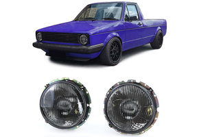 Koplampen zwart smoke paar geschikt voor VW Caddy I 82-92 + Jetta I 79-84