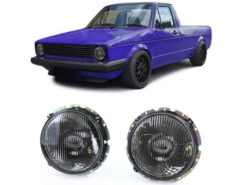 Koplampen zwart smoke paar passend voor VW Caddy I 82-92 + Jetta I 79-84