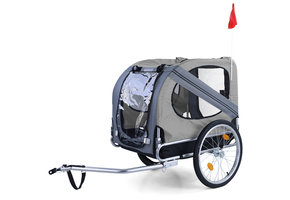 Fietskar hondenkar opvouwbaar voor huisdieren tot 40 kg grijs