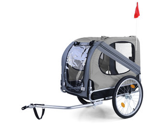 Fietskar hondenkar opvouwbaar voor huisdieren tot 40 kg grijs