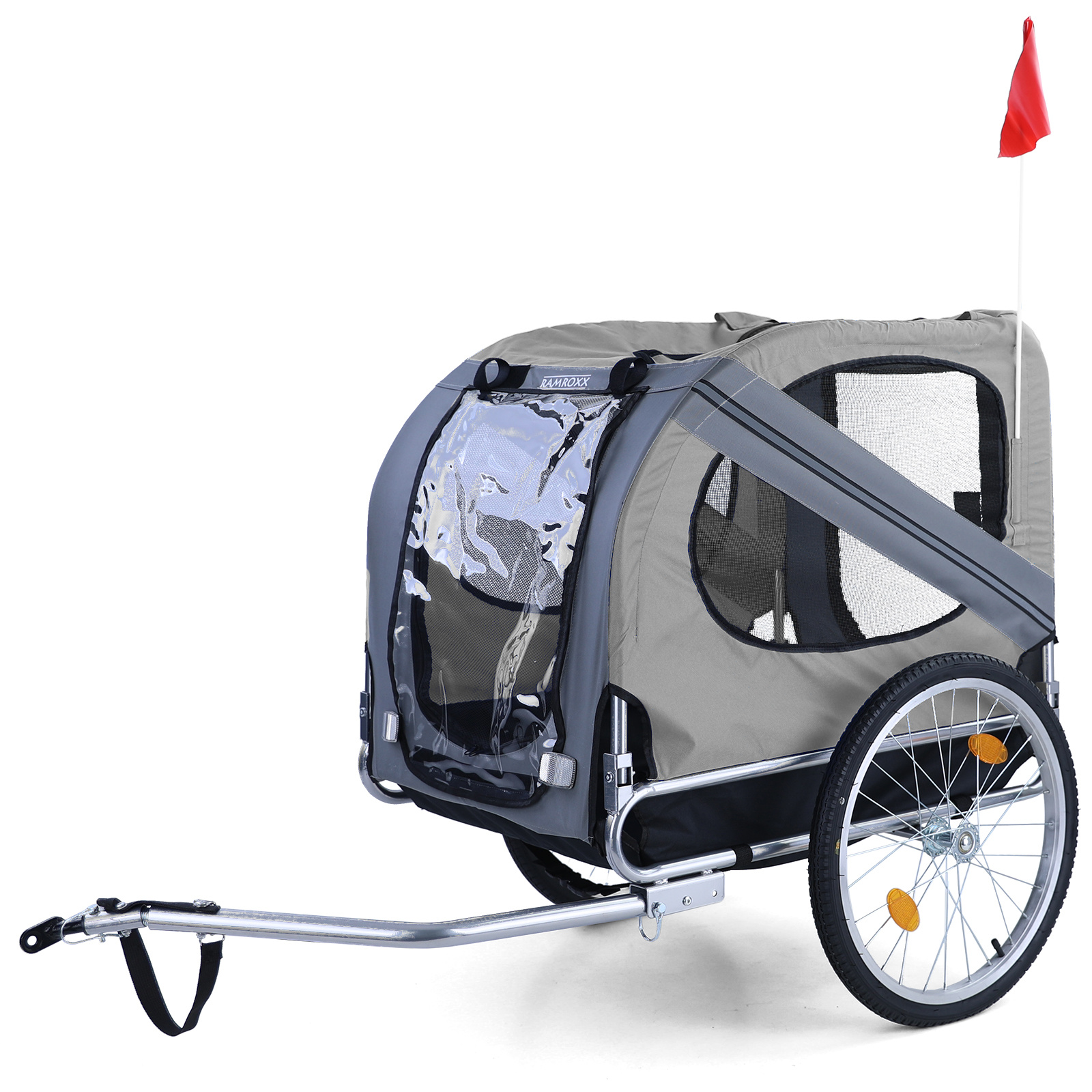 Fietskar hondenkar opvouwbaar voor huisdieren tot 40 kg grijs