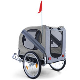 Fietskar hondenkar opvouwbaar voor huisdieren tot 40 kg grijs