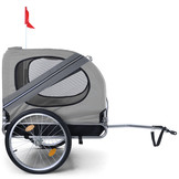 Fietskar hondenkar opvouwbaar voor huisdieren tot 40 kg grijs