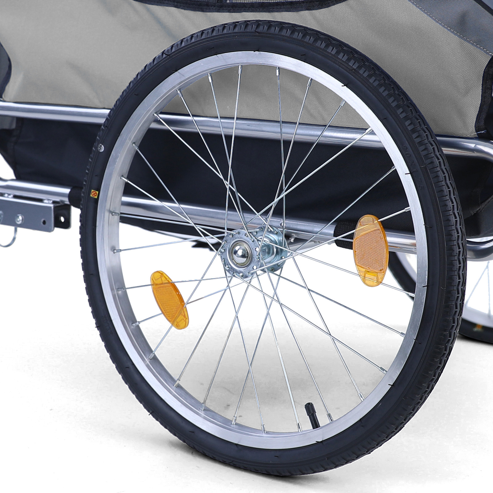 Fietskar hondenkar opvouwbaar voor huisdieren tot 40 kg grijs