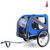 Fietskar hondenkar opvouwbaar voor huisdieren tot 40 kg grijs blauw