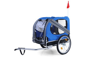 Fietskar hondenkar opvouwbaar voor huisdieren tot 40 kg grijs blauw