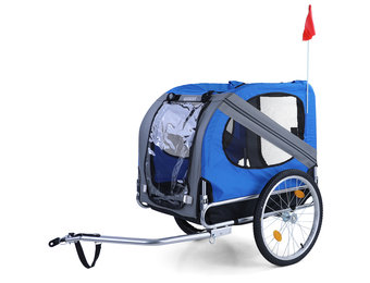 Fietskar hondenkar opvouwbaar voor huisdieren tot 40 kg grijs blauw