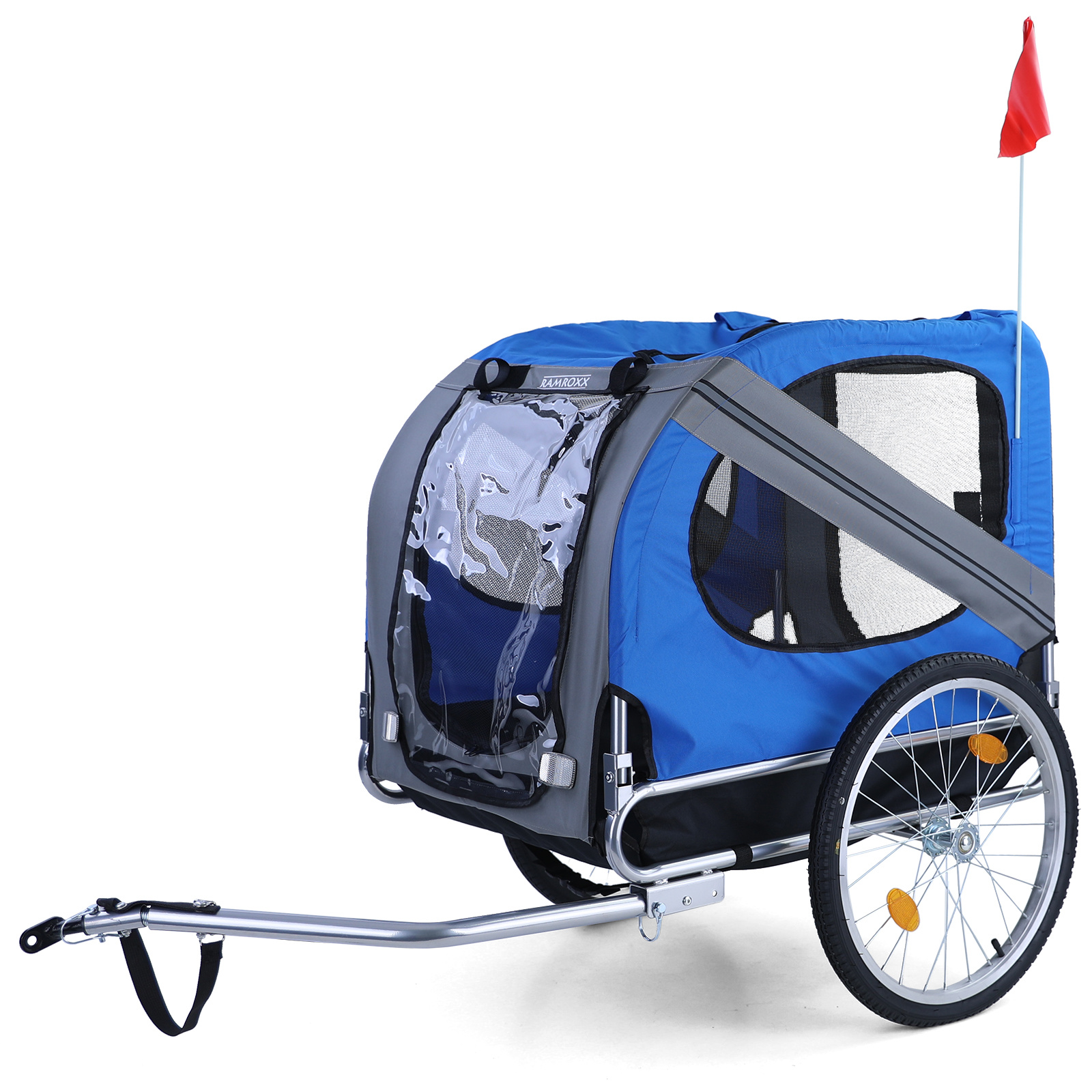 Fietskar hondenkar opvouwbaar voor huisdieren tot 40 kg grijs blauw