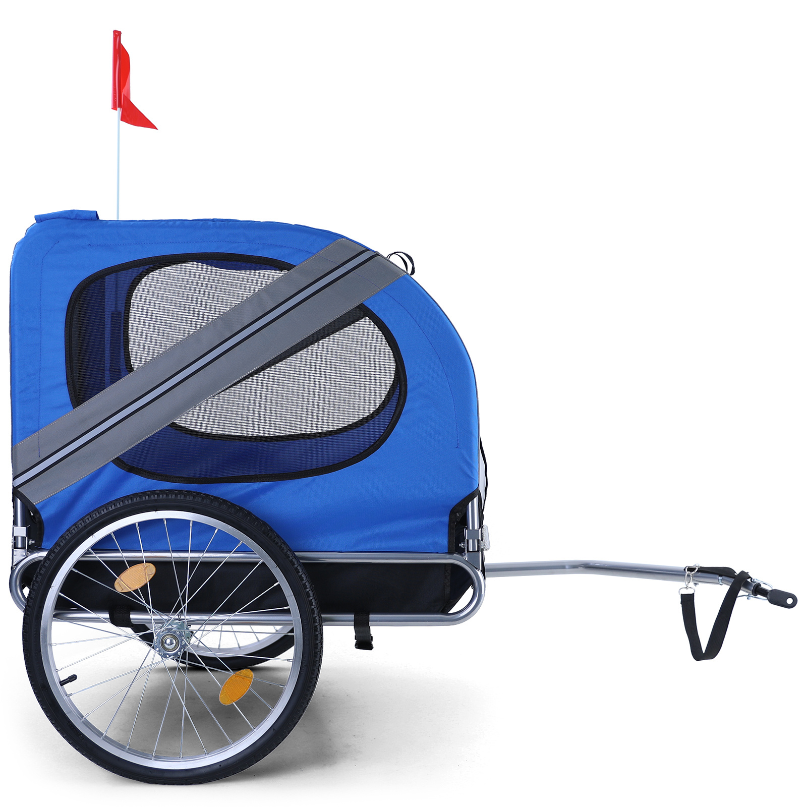 Fietskar hondenkar opvouwbaar voor huisdieren tot 40 kg grijs blauw