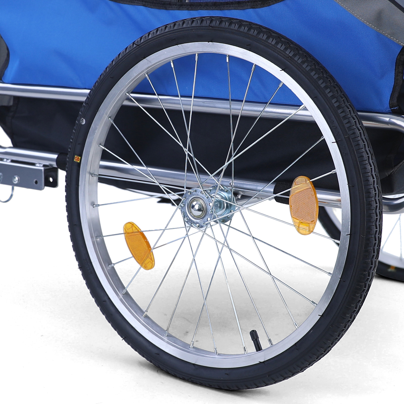 Fietskar hondenkar opvouwbaar voor huisdieren tot 40 kg grijs blauw