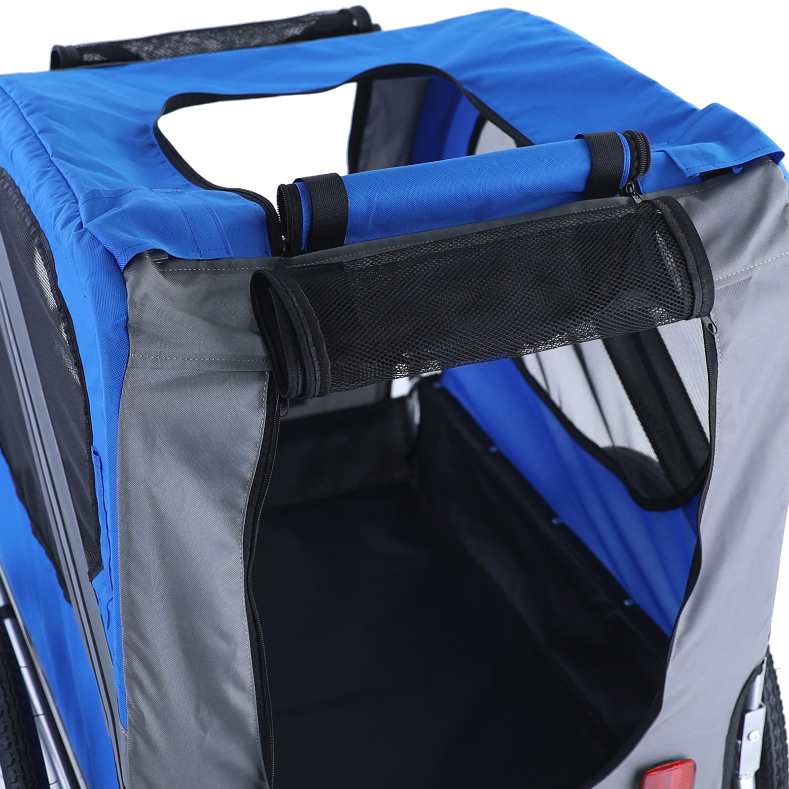 Fietskar hondenkar opvouwbaar voor huisdieren tot 40 kg grijs blauw