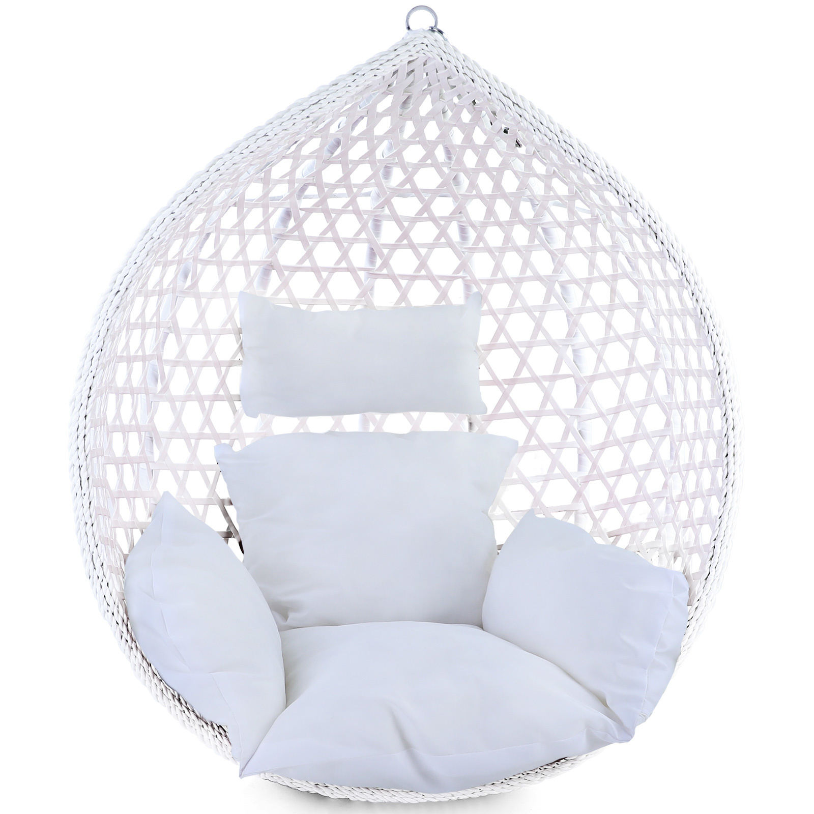 Kussen voor hangstoelmand incl. rugdeel 2-delige set stijl wit