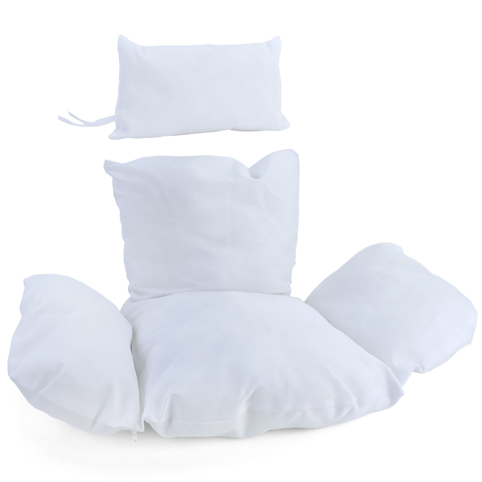 Kussen voor hangstoelmand incl. rugdeel 2-delige set stijl wit