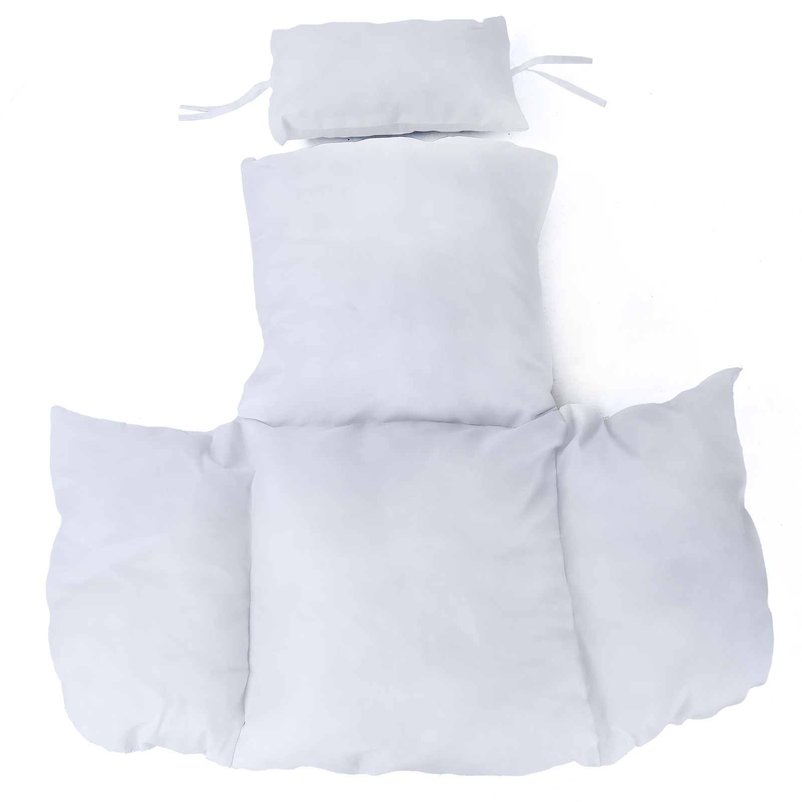 Kussen voor hangstoelmand incl. rugdeel 2-delige set stijl wit