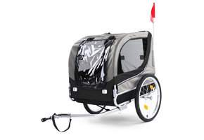 Fietskar hondenkar opvouwbaar voor huisdieren grijs zwart tot 40 kg