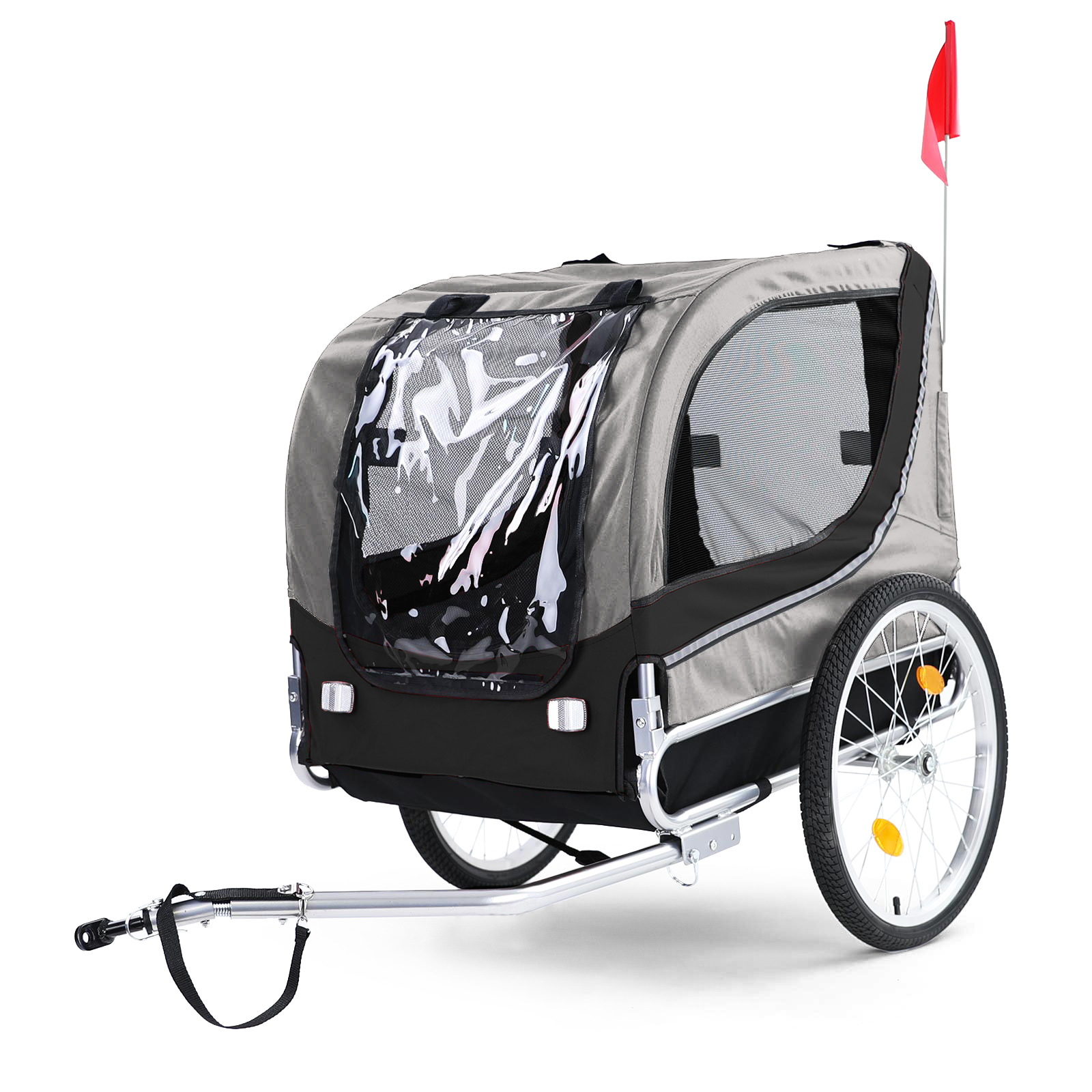 Fietskar hondenkar opvouwbaar voor huisdieren grijs zwart tot 40 kg
