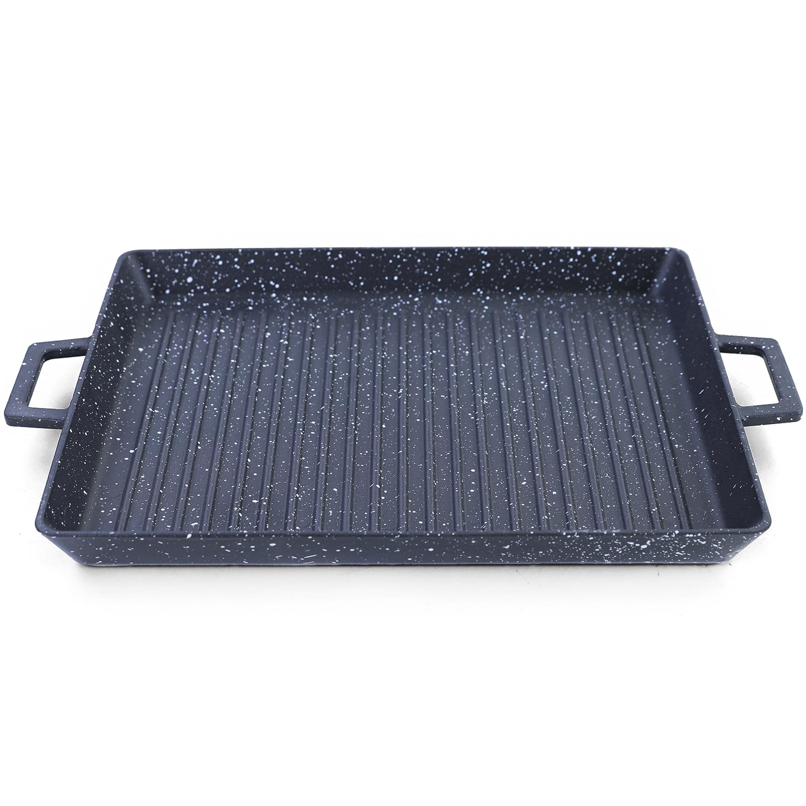 BBQ grillpan kom plaat gietijzer non-stick veelzijdig 45x30cm