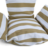 Kussen voor hangstoel incl. rugdeel 2-delig stijl bruin wit gestreept