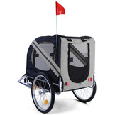 Fietskar hondenkar opvouwbaar voor huisdieren tot 40 kg grijs zwart