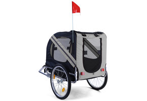 Fietskar hondenkar opvouwbaar voor huisdieren tot 40 kg grijs zwart