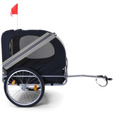 Fietskar hondenkar opvouwbaar voor huisdieren tot 40 kg grijs zwart