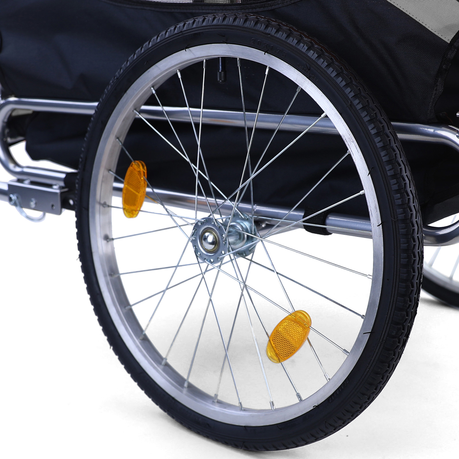 Fietskar hondenkar opvouwbaar voor huisdieren tot 40 kg grijs zwart