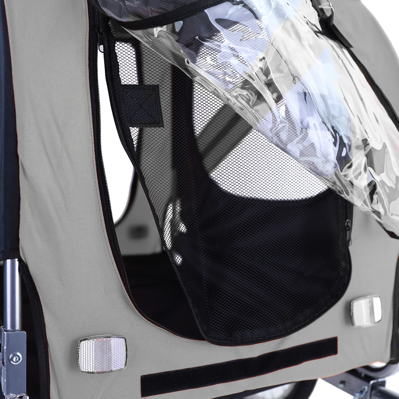 Fietskar hondenkar opvouwbaar voor huisdieren tot 40 kg grijs zwart