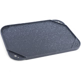 BBQ grill omkeerbare plaat gietijzer antiaanbaklaag universeel 45x30cm