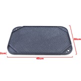 BBQ grill omkeerbare plaat gietijzer antiaanbaklaag universeel 45x30cm