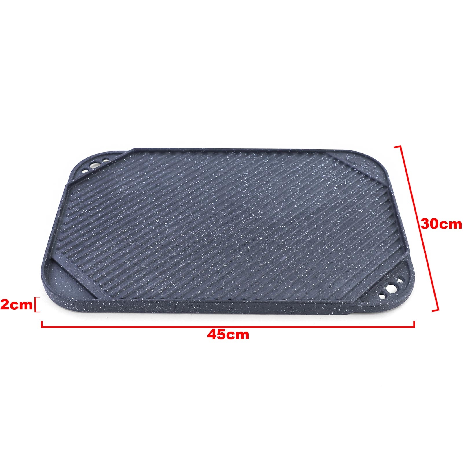 BBQ grill omkeerbare plaat gietijzer antiaanbaklaag universeel 45x30cm