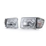 Koplampen zonder LWR 6-polig paar met knipperlicht wit geschikt voor Mercedes SL R107 SLC C107